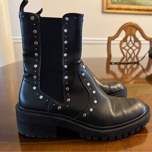 Zara Low Heel Studded Ankle Boots.